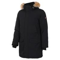 MCKINLEY 肯励棉服男秋冬户外运动休闲中长款加厚保暖防风连帽棉衣外套 262492-050/黑色 S