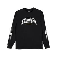 COURTMAN 春夏2023投篮服舒适吸汗不紧绷长袖速干运动上衣轻薄野球帝 黑色 2XL 高185-190CM重70-85KG