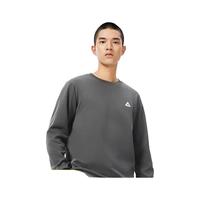 匹克加绒保暖卫衣男女同款冬宽松休闲圆领运动套头衫 深灰色 X4L