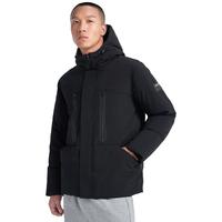 XTEP 特步 羽绒服男冬季保暖鸭绒连帽加厚外套防风防寒男士短款羽绒上衣878429190134 正黑色 2XL