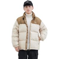 HomePanda秋冬季立领羽绒服男潮牌拼接加厚保暖面包服白鸭绒外套