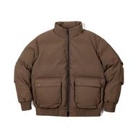 MADEN 马登 工装 美式复古小方格羽绒服90白鸭绒立领加厚面包服外套男冬