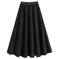 莎妮朵罗 女装 显瘦针织毛呢半身裙 秋冬高腰格子大裙