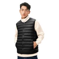 YANXUAN 网易严选 男式抗菌蓄热保暖轻型羽绒背心 濡羽黑(无领背心) L(175/96A)