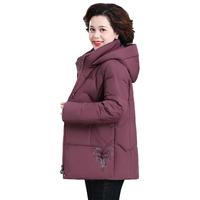 花花公子羽绒服女鸭绒保暖羽绒衣户外休闲服时尚百搭中老年装 LJF-2209豆沙紫【羽绒服】 L 90-105斤
