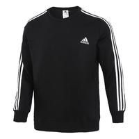 阿迪达斯 （adidas）卫衣男装 户外跑步运动服圆领舒适长袖套头衫男 复古三条纹-加绒-晒图退5 M