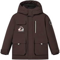 波司登 25女童5A抗菌绒极寒连帽羽绒服 冻土棕7C45 130/64