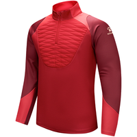 KELME/卡尔美 套头衫男足球训练服跑步卫衣半拉链夹棉上衣 红色 2XL