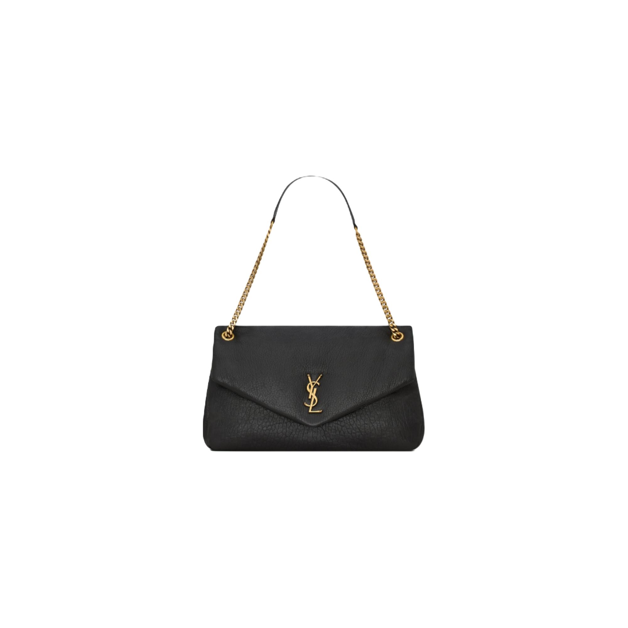 SAINT LAURENT 圣罗兰 女士羊皮革单肩包 777399AACYT1000 黑色 大号