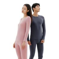 THREEGUN 三枪 内衣男士弹力棉莱卡薄款圆领秋衣秋裤套装 黑(男圆领)XL