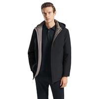 杉杉（SHANSHAN）羽绒服男冬季鹅绒极寒加厚保暖男士外套商务休闲通勤出行羽绒夹克 黑色 180