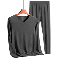 SEPTWOLVES/七匹狼 发热 男士保暖内衣套装 3XL(185/110体重170-190斤) 德绒发热套装(暴雨灰)
