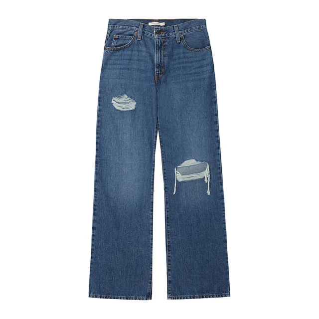 Levi's 李维斯 女士BAGGY宽松休闲牛仔长裤 A8716-0004 女士牛仔裤 深蓝色 25 31