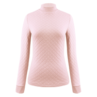 宜而爽 女式内衣高领三层加厚柔软棉毛衫全棉保暖打底秋衣加厚 蔷薇粉 XL/170