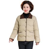 花花公子洋气百搭中老年女装冬季加厚保暖棉衣棉袄50岁装棉服外套 JF-C206卡其色【棉服】 L 105斤以下