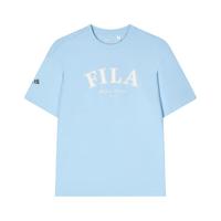 FILA斐乐短袖T恤2024春美式复古半袖宽松上衣女打底衫男 午后蓝-LB 180/100A/XL