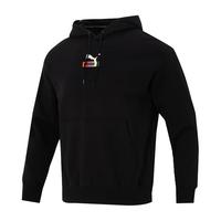 彪马（PUMA）舰店卫衣男运动服 打底衫保暖加厚宽松休闲连帽套头衫 535303-01/内里毛圈-黑色 S(170/92A)