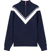 乐卡克（Le coq sportif）法国公鸡新年双旦款男款24三色系列立领撞色毛衫外套 藏青色/D01 L