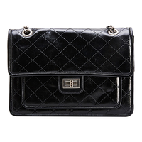 URBAN REVIVO UR流浪包链条车线菱格女包23包包大容量锁扣休闲百搭斜挎单肩包 黑色