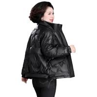 花花公子纯色百搭潮流时尚羽绒服女士冬季开衫上衣户外休闲服中老年装 LJF-666黑色【羽绒服】 M 90-115斤