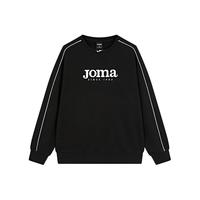 JOMA加绒运动卫衣男女秋冬款2023宽松圆领简约时尚冬季保暖外套 黑色 S