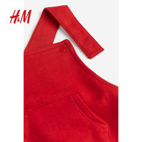 HM童装男婴裤子夏季时尚休闲红色拜年服轻便袋鼠袋背带裤1192599