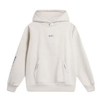 李宁 LI-NING韦德圣诞系列丨上衣男子24加绒保暖套头连帽卫衣AWDU651 花灰瓦灰色-4 L 常规款