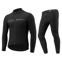 洛克兄弟(ROCKBROS) 洛克兄弟骑行服套装抓绒保暖长袖长裤男女款秋冬季户外单车运动服 贺兰+纳木 绿色 秋冬背带裤抓绒套装(带柔软坐垫) L码