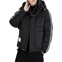 花花公子连帽羽绒服中青年男装运动外套型男冬天保暖羽绒衣 SXY-8008黑色【羽绒服】 L 120斤以下