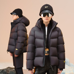 高梵 黑金鹅绒服机能4.0五格男女同款羽绒服高定骑士黑