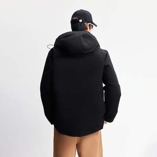 【防泼水】杰克琼斯工装口袋羽绒服男冬加厚保暖宽松外套男装 E43纯黑色 170/92A/S