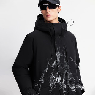 【防泼水】杰克琼斯工装口袋羽绒服男冬加厚保暖宽松外套男装 E43纯黑色 170/92A/S