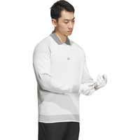 阿迪达斯(adidas)高尔夫服装男士卫衣 运动休闲套头衫 golf长袖衫圆领 HZ6065 白色 M