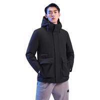 HLA 海澜之家 鹅绒羽绒服男士极光系列防泼水90%鹅绒外套男 黑色B5 175/92A/L