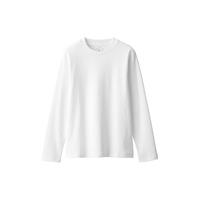  無印良品 無印良品 MUJI  女式 双罗纹编织 圆领长袖T恤条纹打底衫