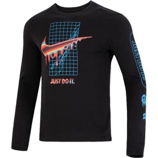 NIKE 耐克 圆领长袖男装舒适休闲上衣户外透气男式运动T恤