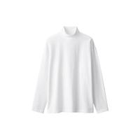 無印良品 MUJI 無印良品 男式起毛天竺织半高领长袖T恤男士秋衣打底衫秋冬AB1L9A3A 白色 XL 180/104A