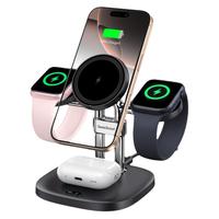 白鹄SwanScout709M 适用于苹果iPhone12-16系列iWatchS10手表AirPods耳机四合一双手机磁吸无线充电快充支架