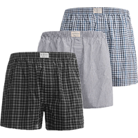 GIORDANO 佐丹奴 纯棉宽松格纹内裤男士宽腰可外穿阿罗裤平角男士内裤