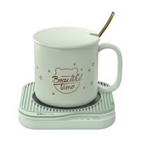 Bear 加热杯垫陶瓷杯恒温杯垫 电热杯垫办公室家用保温杯垫 可调温防水茶温牛奶DRBD-C25D1单杯垫