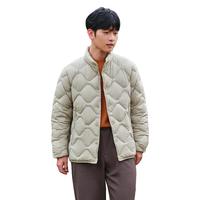 坦博尔秋季男士羽绒服菱格纹立领短款时尚潮流防风外套