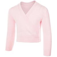 SANSHA 三沙 儿童舞蹈热身服女针织练功上衣芭蕾舞蹈服装KT4030 粉红色 S-M