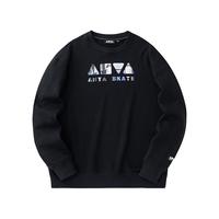 安踏（ANTA）套头卫衣男冬季休闲长袖针织衫百搭保暖打底上衣 基础黑(前胸滑板标) -8 2XL(男185)