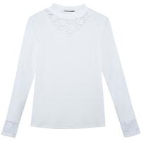 横行道女装半高领打底衫蕾丝镂空上衣服纯色T恤春季 黑色 2XL