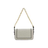 CHARLES&KEITH帆布链条翻盖豆腐小方包单肩包包女包女士CK2-20782032 BLACK TEXTURED黑色纹理 M