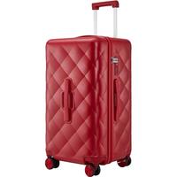 卡拉羊魔方体COCO行李箱时尚优雅女士pc拉杆箱旅行箱大容量小香风行李箱 锦鲤红【性能三倍于新国标】 20寸【三边之和115,可登机】