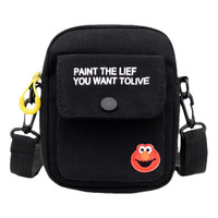 易途一客 韩版ins帆布斜挎包女包新款2023网红同款学生小清新手拿单肩包 黑色