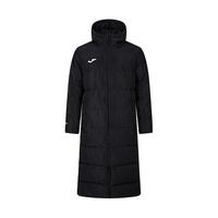 JOMA长款棉服外套男秋冬季连帽过膝防风加厚保暖耐磨抗皱运动棉衣棉袄 黑色 S