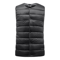 君羽2022鹅绒羽绒马甲男女款800蓬白鹅绒居家保暖背心G51137 黑色-男款 M