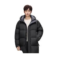 鸭鸭羽绒服鸭鸭(YAYA)鹅绒羽绒服男冬季中长款连帽时尚休闲百搭保暖外套 黑色 M